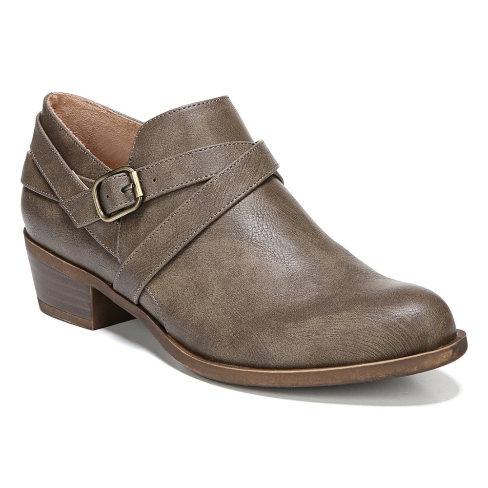 NWT LifeStride Womens Taupe Adley Faux Leather Shootie Boot Shoe Size 6.5M